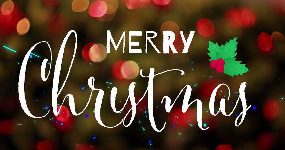 Festive Merry Christmas Greetings with Bokeh Lights