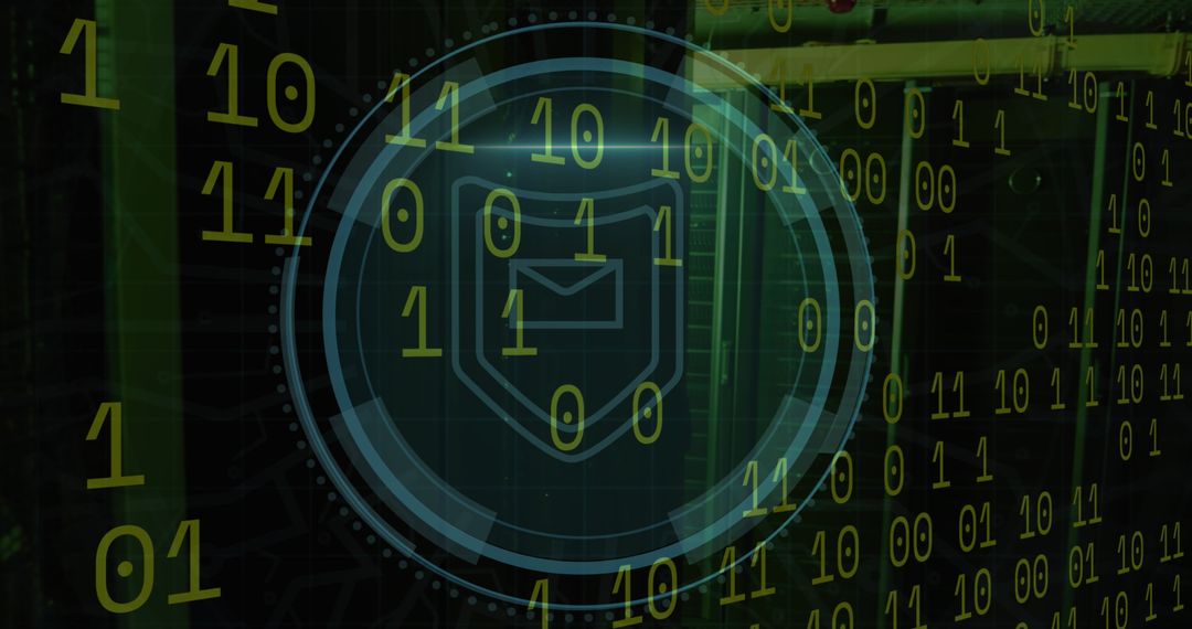 Cybersecurity Shield against Digital Threats in Binary Code