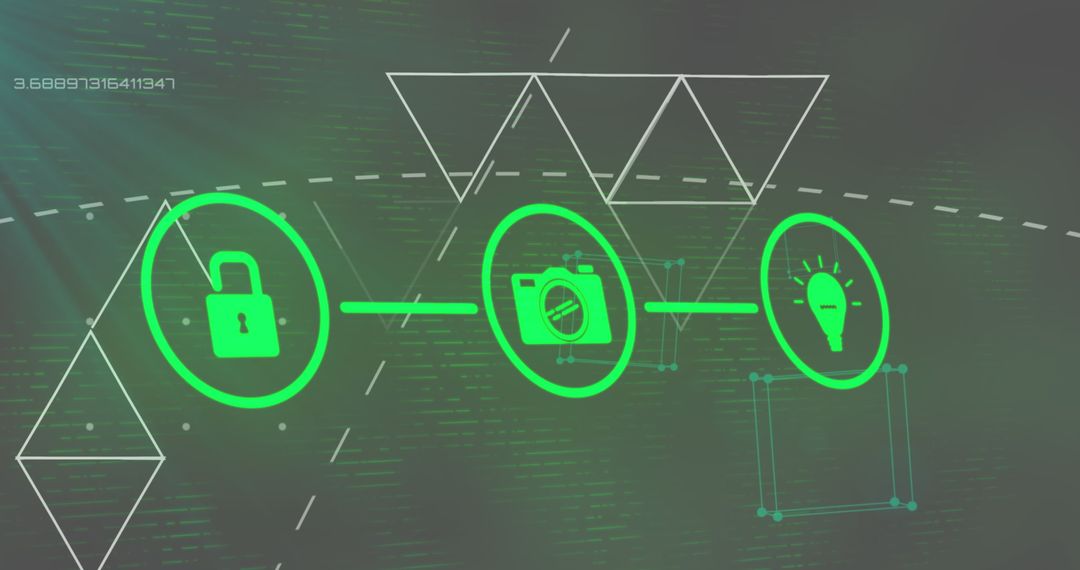 Digital Interface with Data Processing and Network Icons