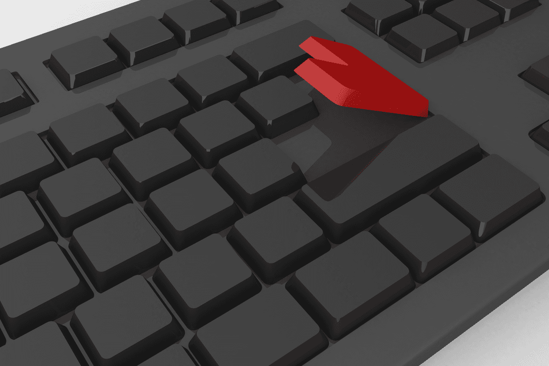 Digital Transparent Computer Keyboard Illustration with Red Arrow Key - Download Free Stock Images Pikwizard.com