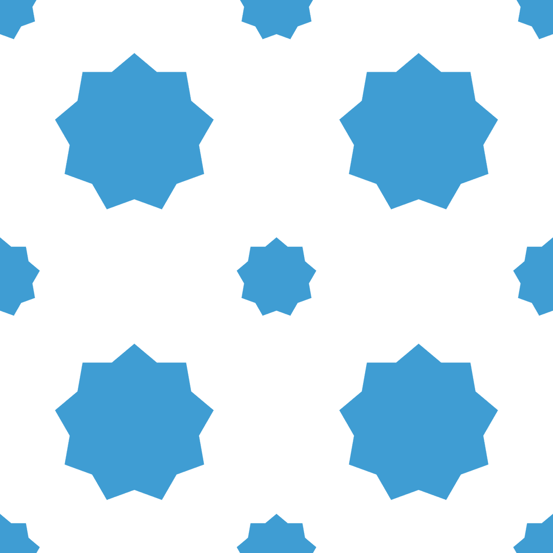 Blue Repeated Stars Pattern on Transparent Background