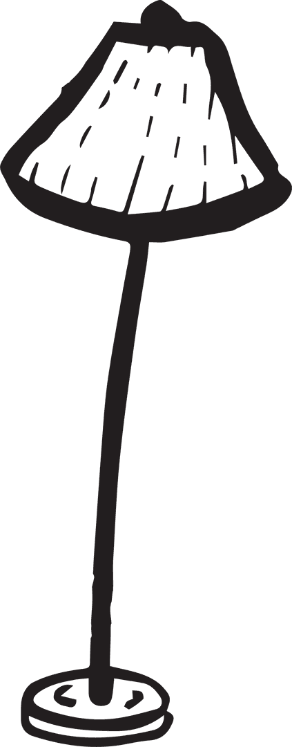 Hand Drawn Floor Lamp Illustration on Transparent Background