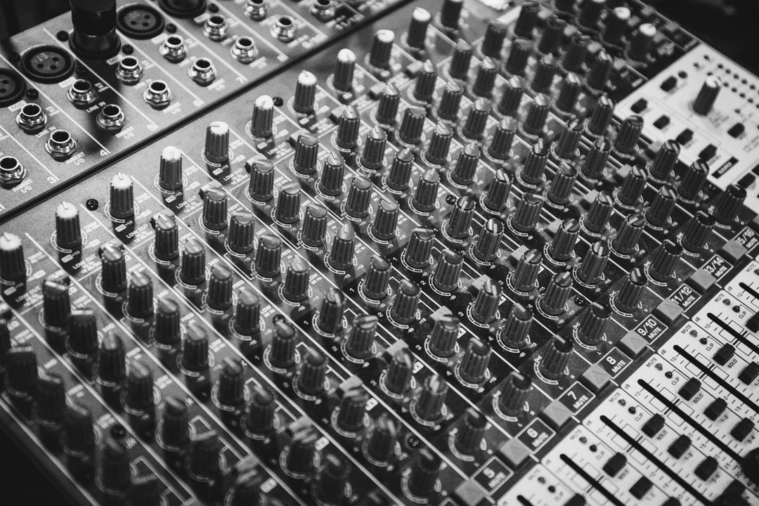 Black and White Audio Mixer - Free Images, Stock Photos and Pictures on Pikwizard.com
