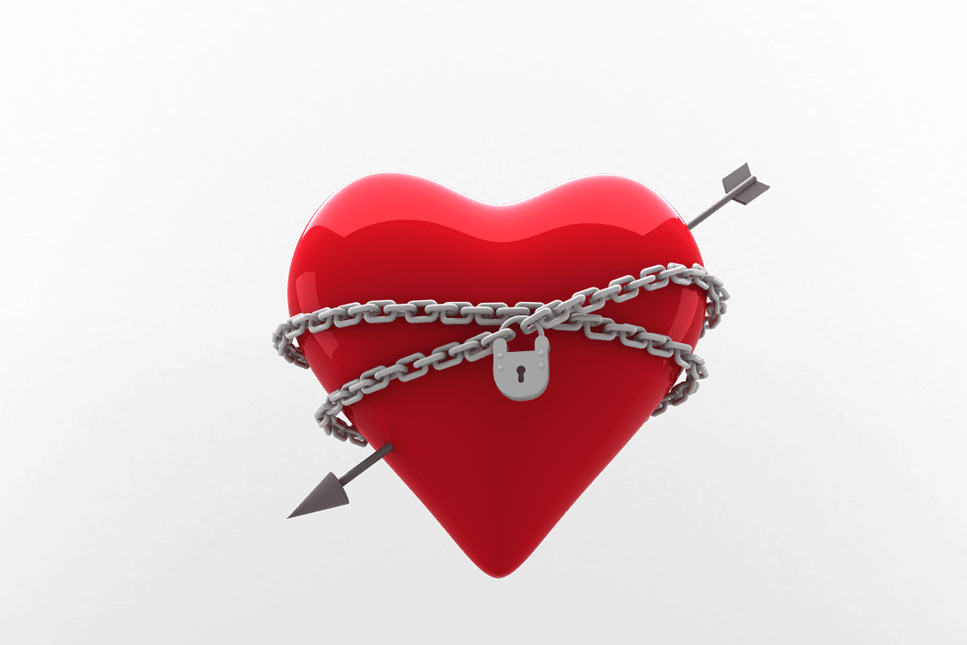 Love and Security Concept: Heart with Arrow and Chain, Transparent Design - Download Free Stock Images Pikwizard.com
