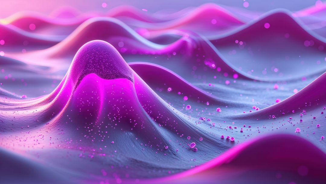 Futuristic Neon Waves with Glowing Particles