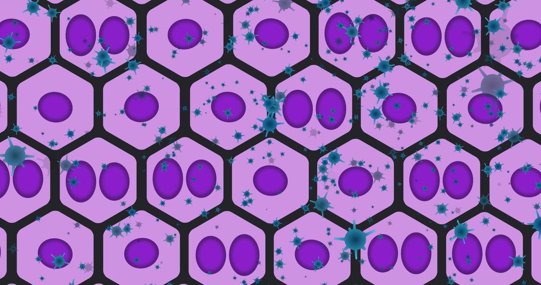 Abstract Virus Cells with Digital Interface Concept