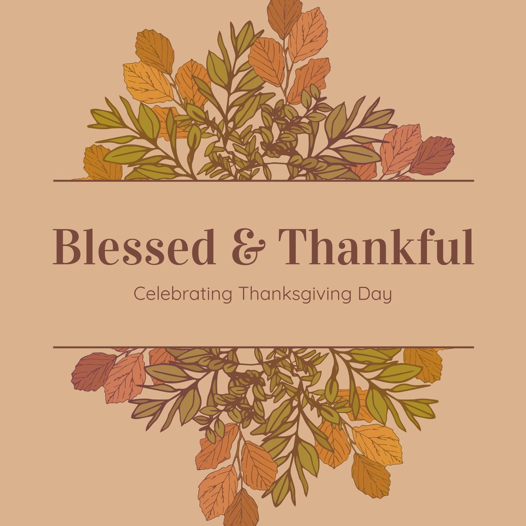 Thanksgiving Message with Autumn Leaves Theme