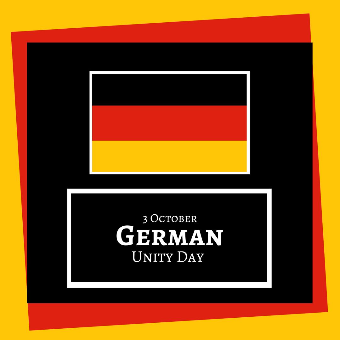 German Unity Day Banner with National Flag and Celebration Date