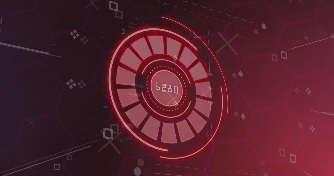 Digital Lock Icon with Futuristic Interface Overlay