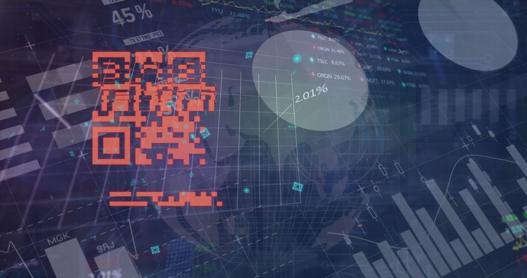 global data analytics and qr code interface concept - Free Images, Stock Photos and Pictures on Pikwizard.com