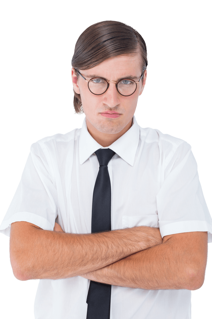 Confident Businessman With Glasses Transparent Background