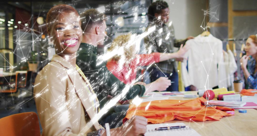 Creative Fashion Team Brainstorming in Dynamic Studio Environment