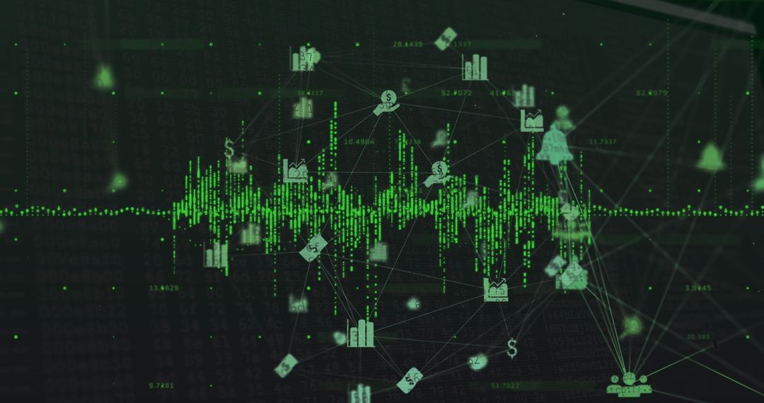 Dynamic data visualization with financial and technological elements