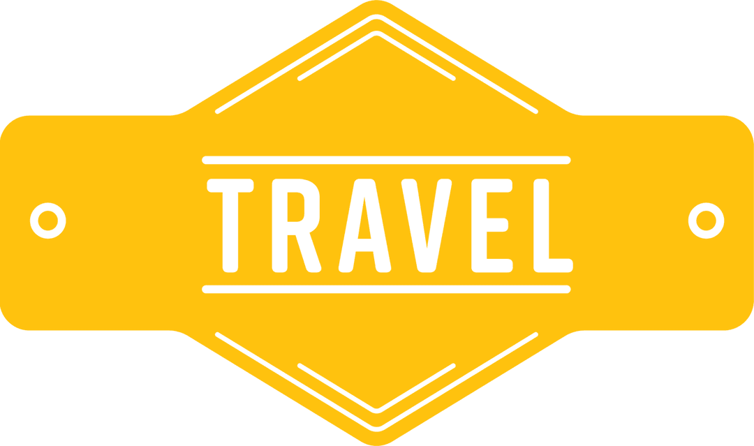 Travel Text Badge on Transparent Background for Adventure Themes