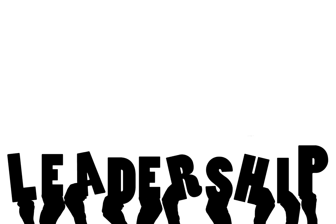 Transparent Leadership text and Vector Hands