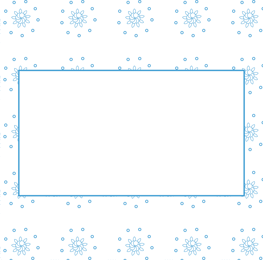 Transparent Blue Floral Frame with Copy Space for Mock Ups