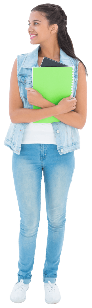 Happy Student Holding Notebooks Transparent Background