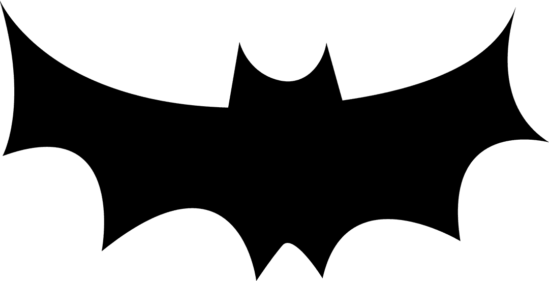 Stylized Bat Silhouette Icon on Transparent Background