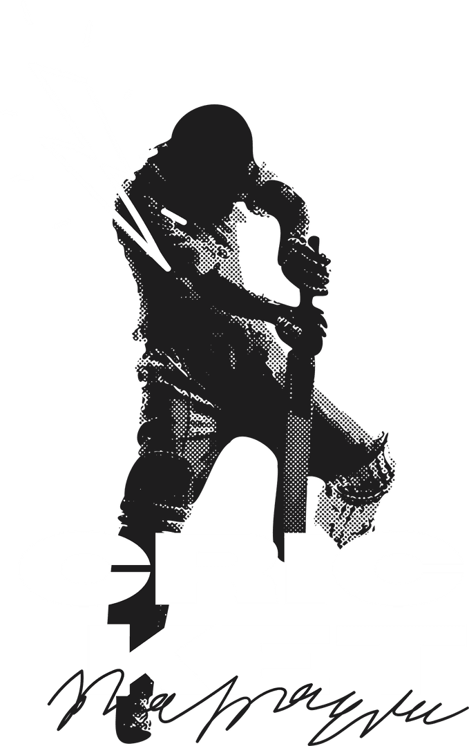 Transparent Dynamic Cricketer Silhouette with Lightning Bolt