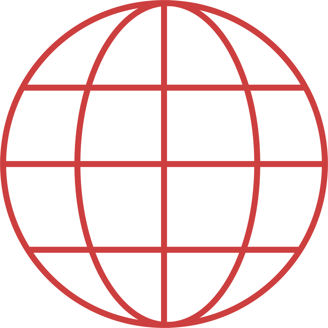 Red Globe Symbol on Transparent Background for Global Concepts