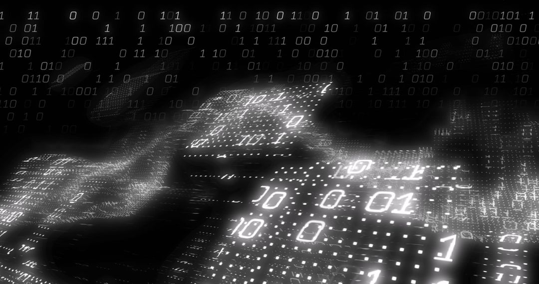 Abstract Digital Data Waves with Binary Code - Free Images, Stock Photos and Pictures on Pikwizard.com