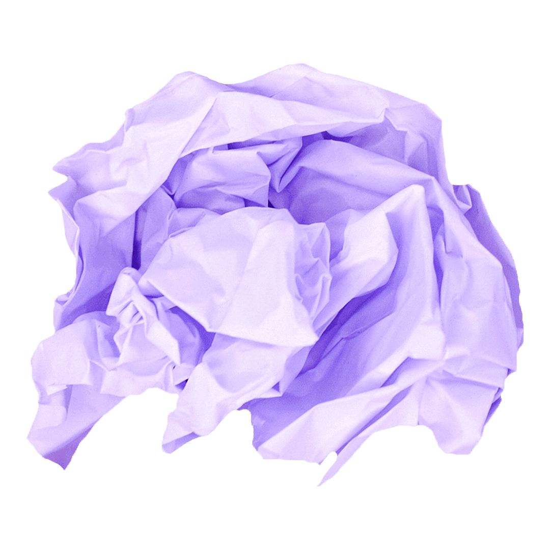 Purple Crumpled Paper on Transparent Background for Digital Design