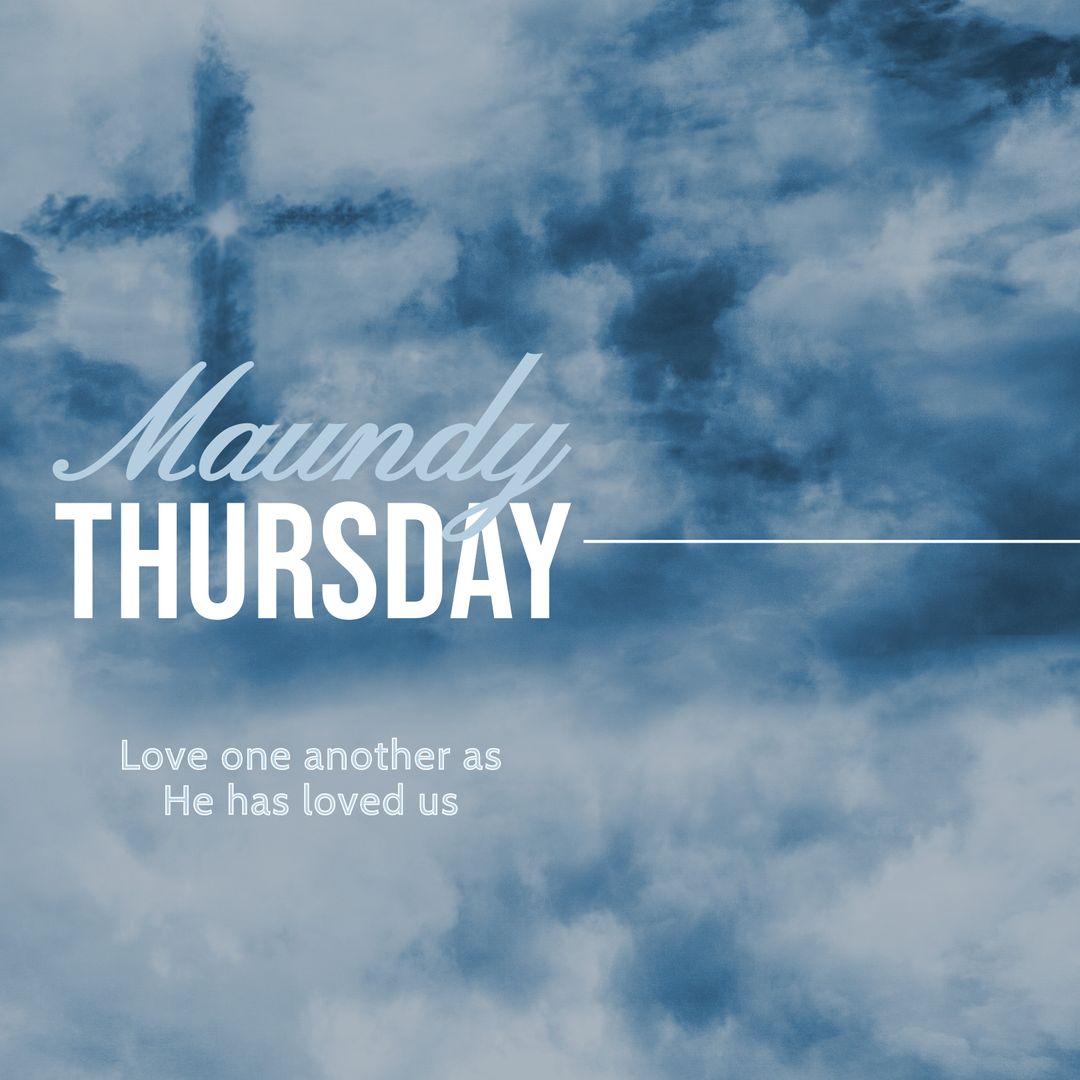 Maundy Thursday Spiritual Sky Design with Inspirational Message