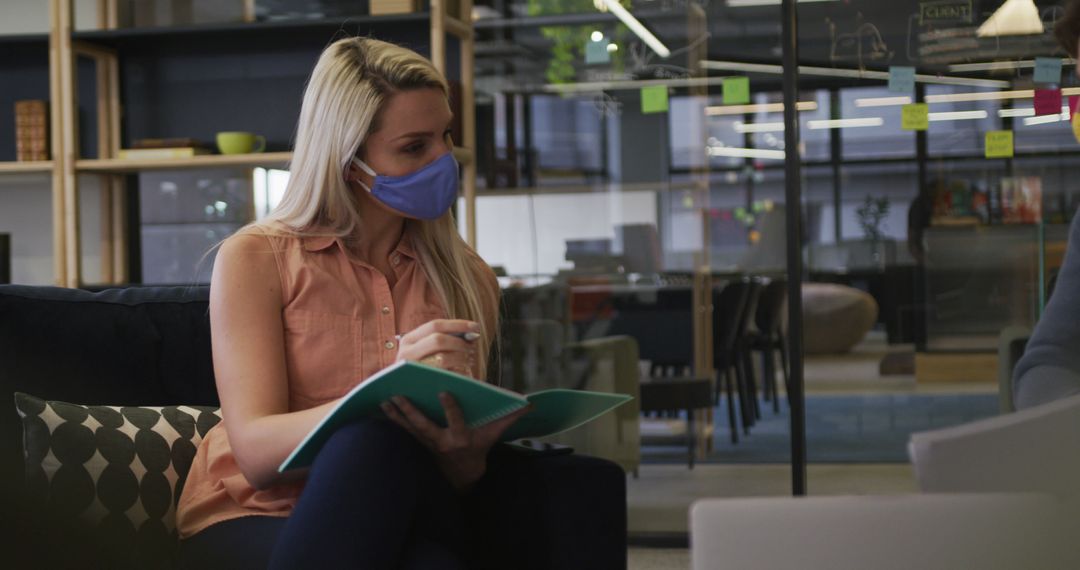 Business Collaboration During Pandemic with Masked Colleagues