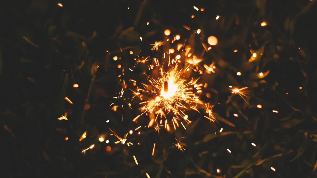 Glowing Sparkler in Focus at Night