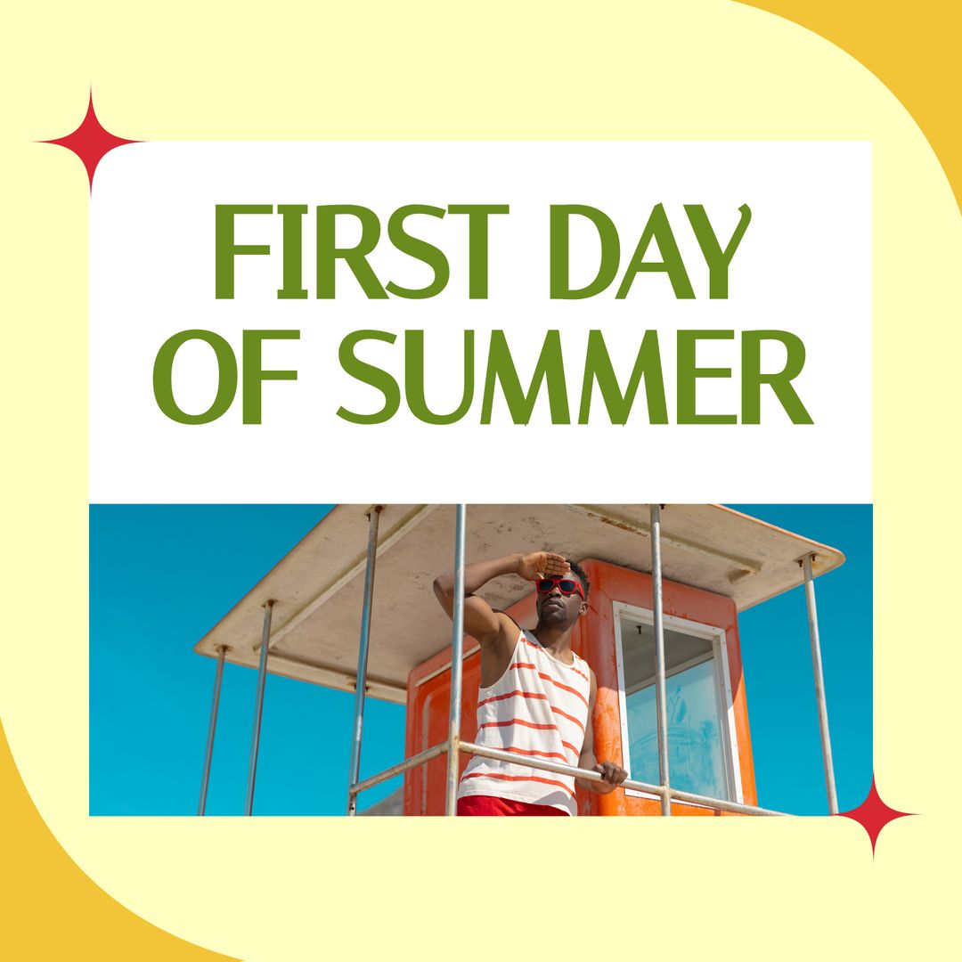 Guy in Sunglasses Embracing First Day of Summer Fun