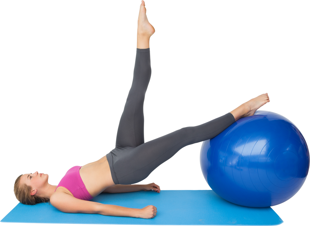 Transparent Exercise Pose on Fitness Ball for Building Core Strength - Download Free Stock Images Pikwizard.com