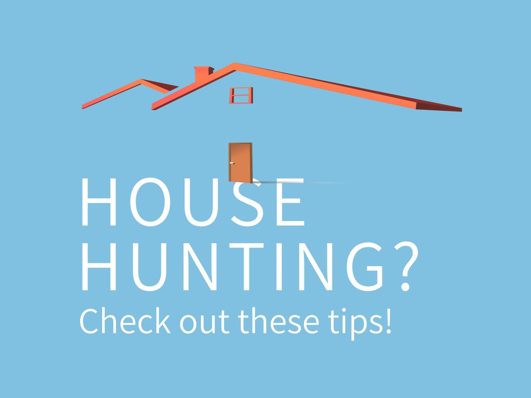 Minimalist House Outline on Blue Background for Real Estate Tips