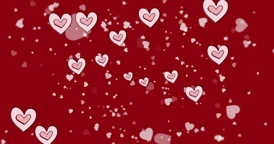 Floating Pink Hearts on a Deep Red Background - Free Images, Stock Photos and Pictures on Pikwizard.com