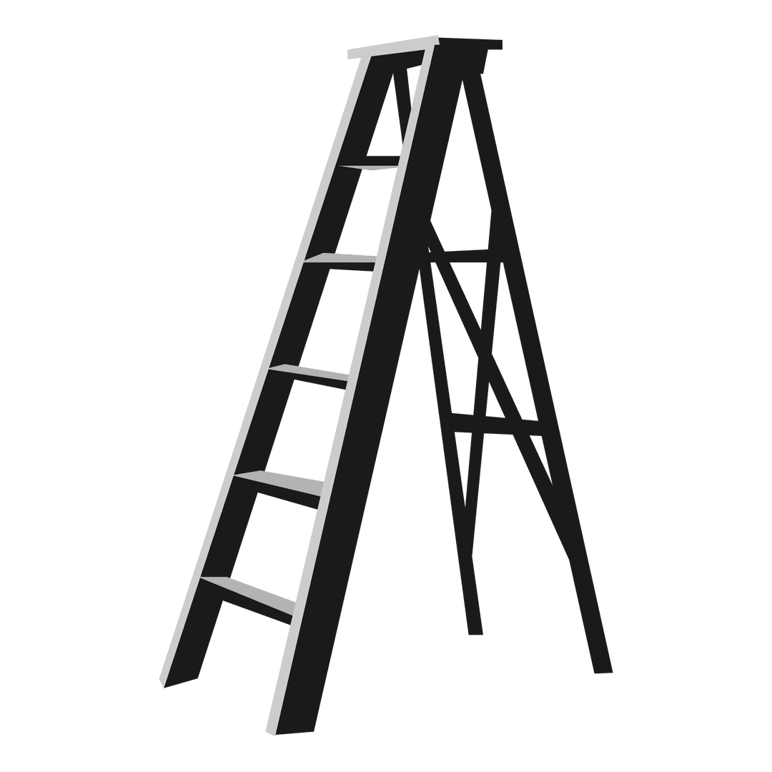Ladder Illustration on Transparent Background for Construction Themes