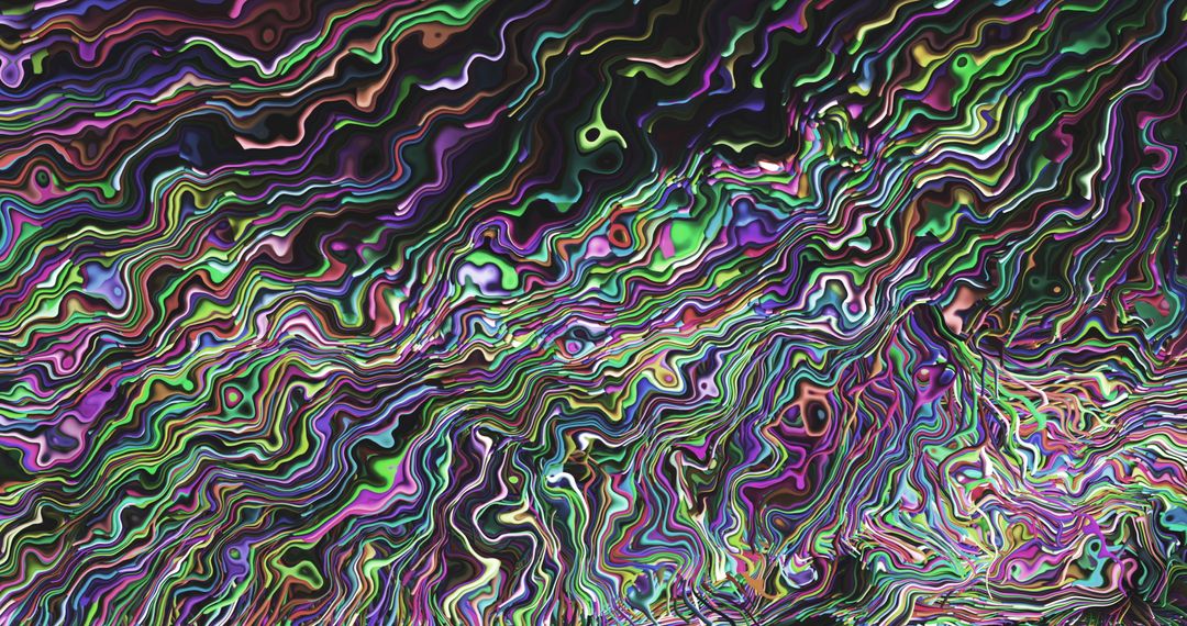 Vibrant Metallic Fluid Texture with Iridescent Waves