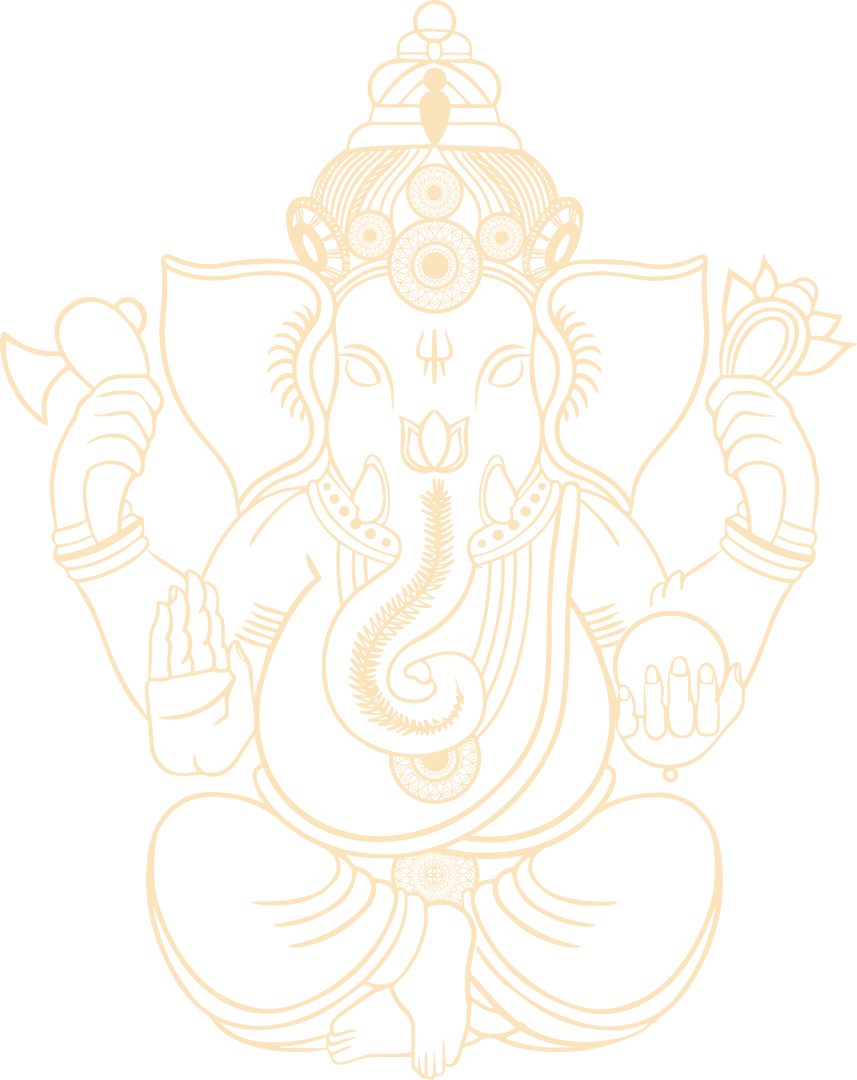 Ornate Ganesha Outline on Transparent Background Sacred and Divine
