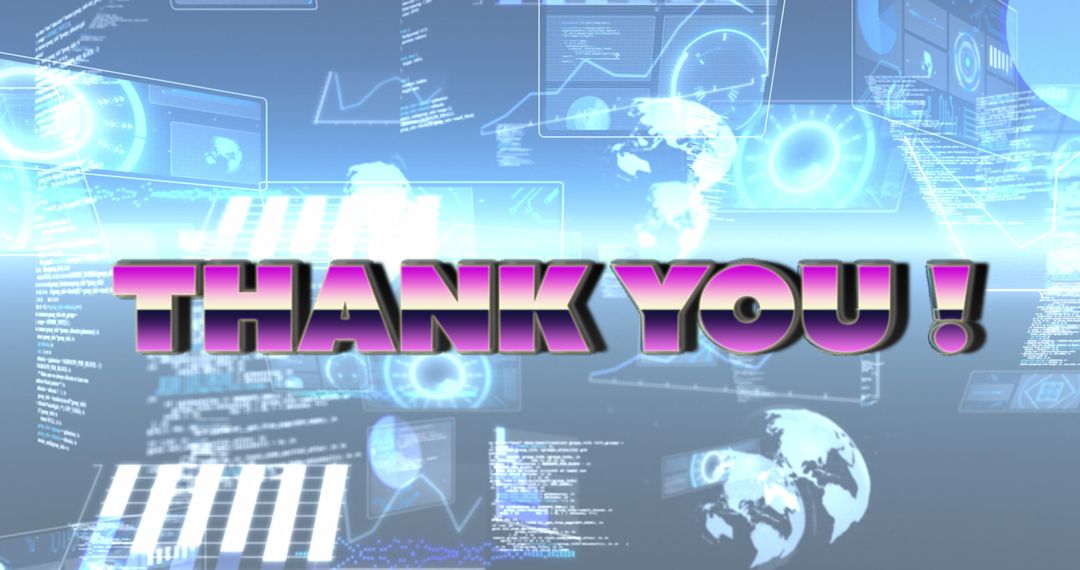 Digital Thank You Message with Futuristic Interface