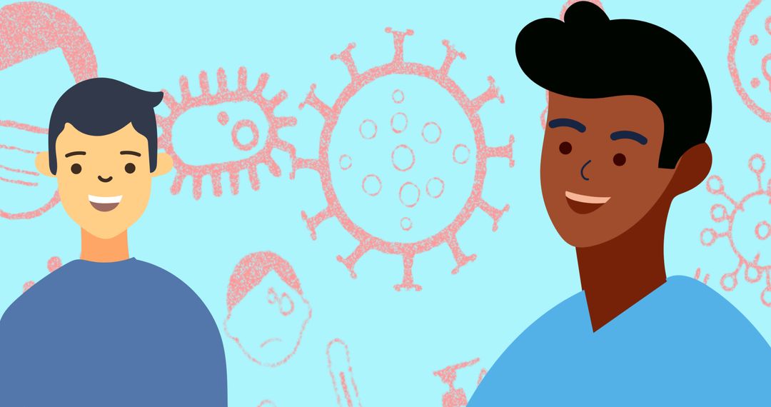 Celebrating Mens Health Week with Smiling Characters and Virus Cells