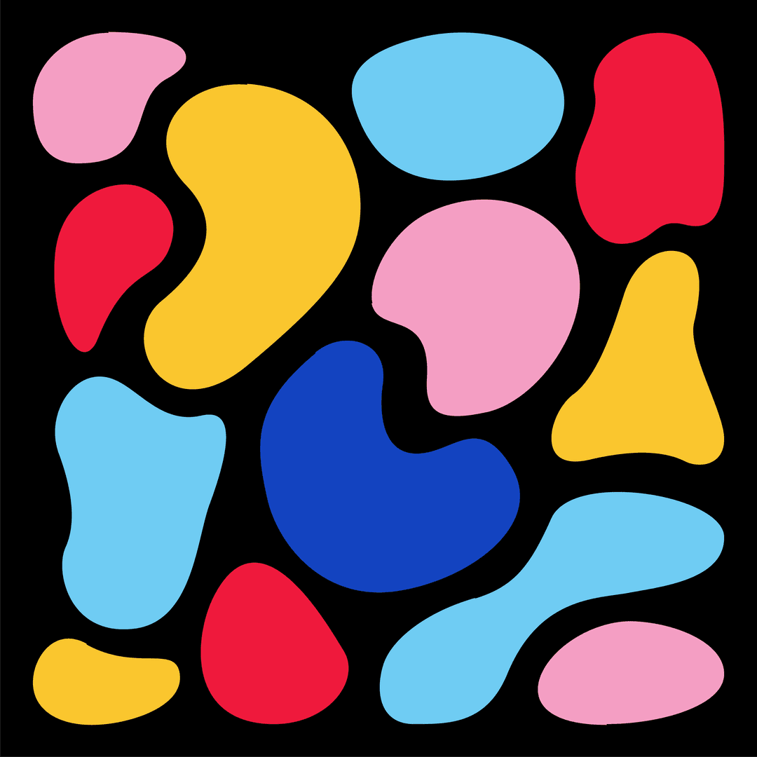 Colorful Organic Shapes Transparent Abstract Design