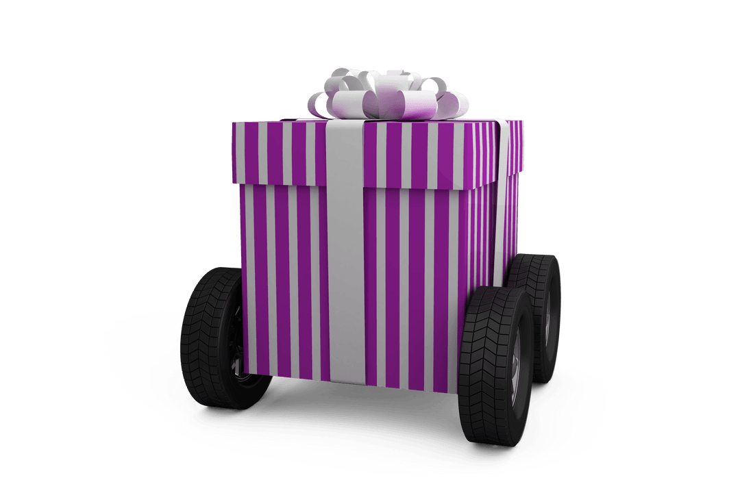 Transparent Gift Box on Wheels Future Delivery Concept