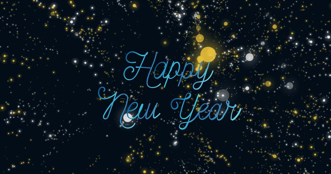 Festive New Year Greeting with Sparkling Lights