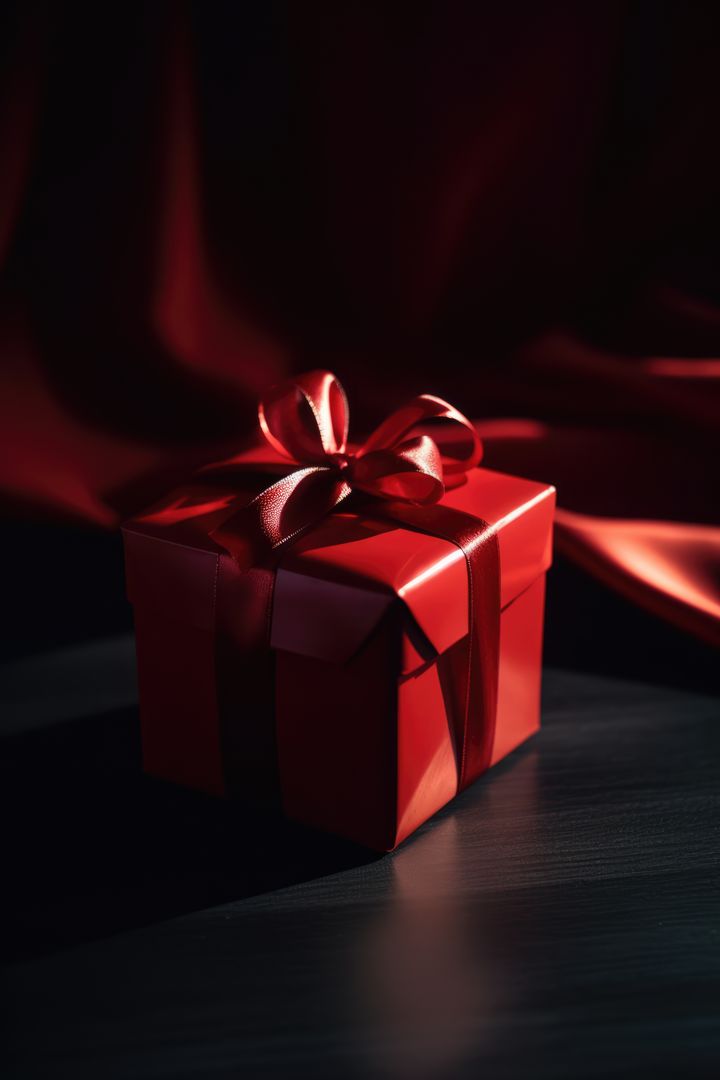 Close up of red gift with ribbon, created using generative ai technology - Free Images, Stock Photos and Pictures on Pikwizard.com
