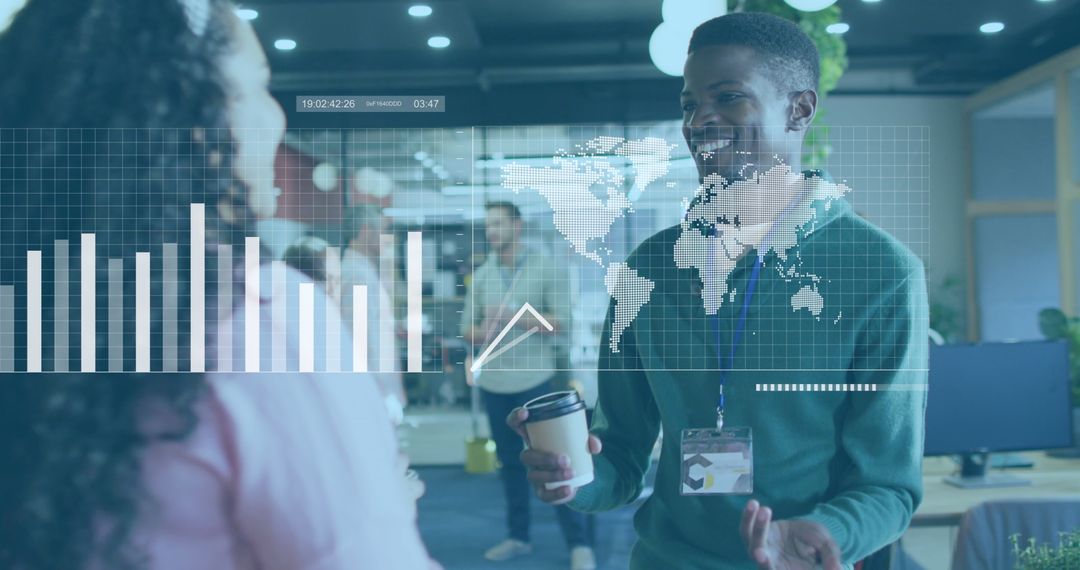 Diverse Team Analyzing Data Visualizations in Modern Office