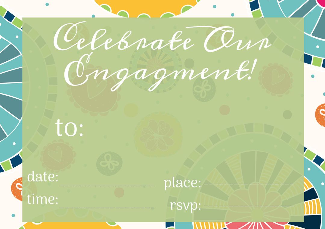 Festive Citrus-Themed Engagement Announcement Template