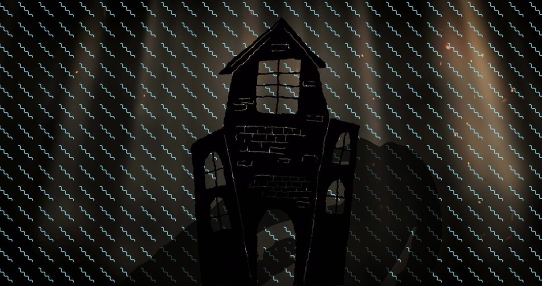 Abstract house illustration with digital effects