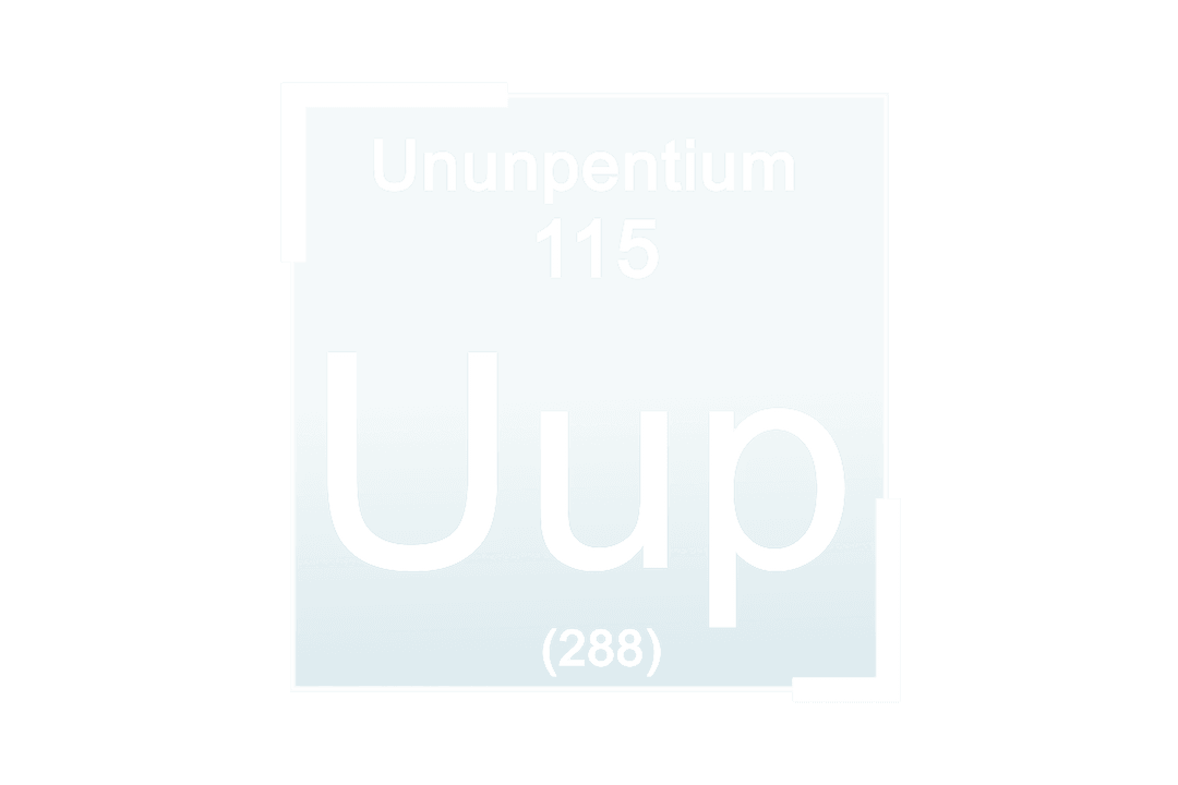 Ununpentium Chemical Element Designed on Transparent Background