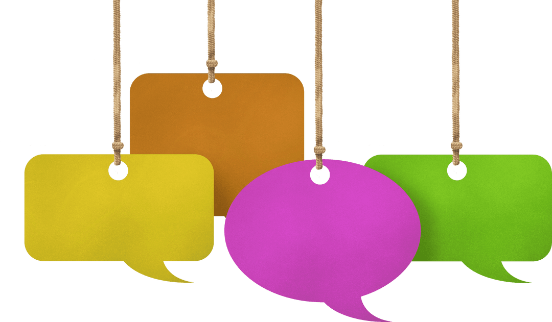 Colorful Transparent Speech Bubbles Hanging with Rope