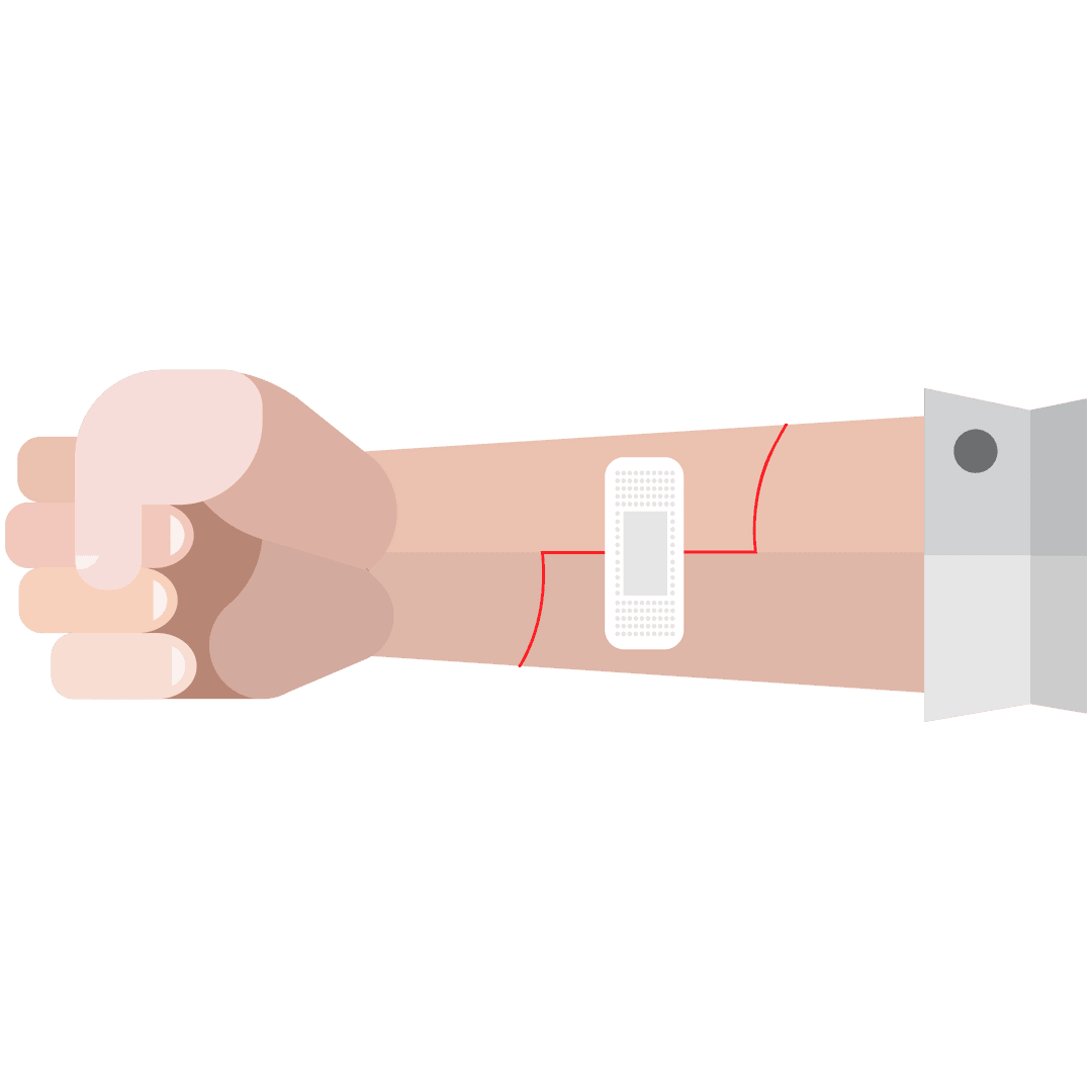 Arm with Bandage on Transparent Background