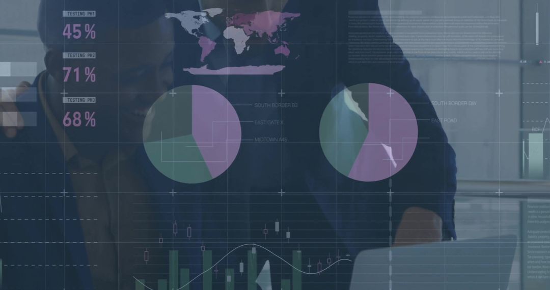 Global Financial Data Analysis with Diverse Team in Modern Office