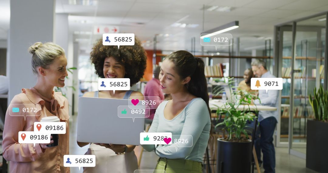 Diverse Team Engaging in Technology-Driven Business Discussion